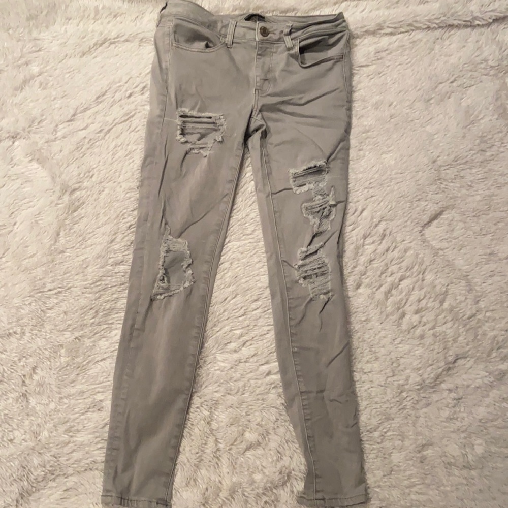 American Eagle Sage Green Ripped Pants Jeans